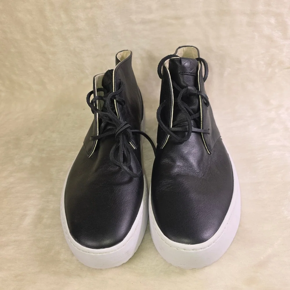 Sperry Top-Sider Chukka Boots Black Leather Sneakers Mens 13 NEW